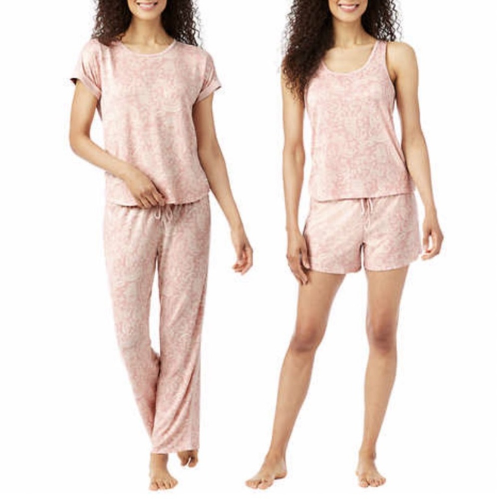 Lucky Brand Lounge Pajama set 4 piece Pink Floral